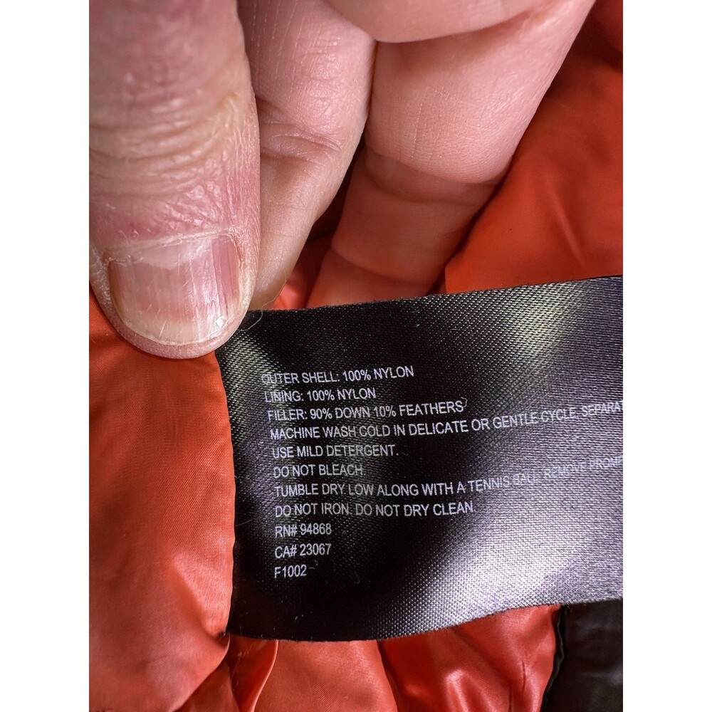 Bernardo Goose Down Full Zip Puffer Vest Grey coral Womens Large Packable Hiking - Picture 3 of 7